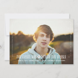 Tassel wert Hassle in White Grad Ankündigung