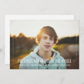 Tassel wert Hassle in White Grad Ankündigung (Vorne/Hinten)