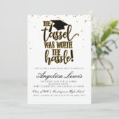 Tassel Worth The Hassle Abschluss Einladung (Stehend Vorderseite)