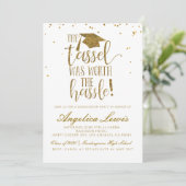 Tassel Worth the Hassle Abschluss Einladung (Stehend Vorderseite)