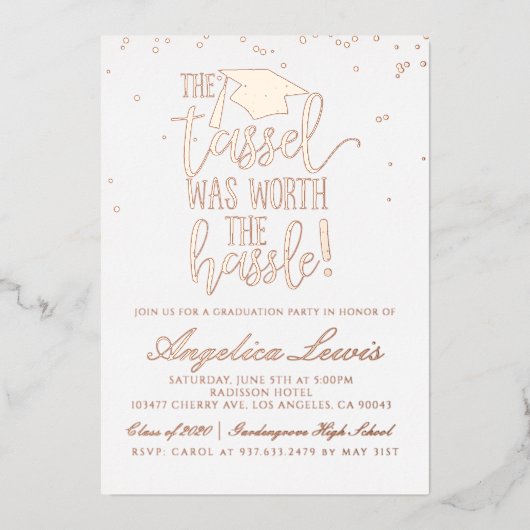 Tassel Worth The Hassle Abschluss Folieneinladung (Vorderseite)