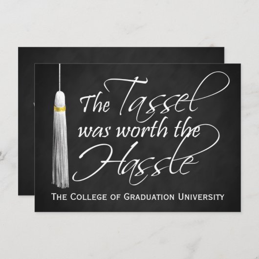 Tassel Worth the Hassle Uni-Abschluss, Mittel Einladung (Vorne/Hinten)