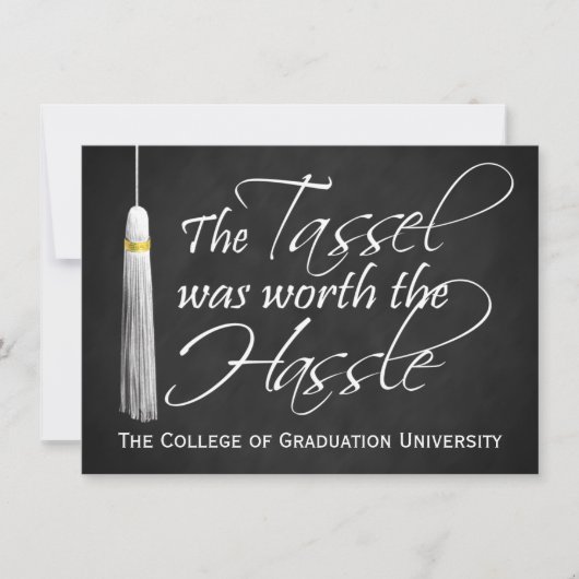 Tassel Worth the Hassle Uni-Abschluss, Mittel Einladung (Vorderseite)