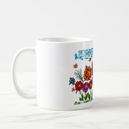 Tassen-Blumen-Illustration Sommer-Design Kaffeetasse (Links)