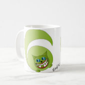 Tassen-Cheshire-Katze, genießen Kaffeetasse (Vorderseite Links)