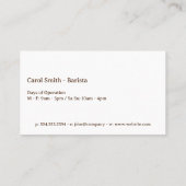 Tassen der Kaffeepause | Kaffeebohnen Visitenkarte (Rückseite)