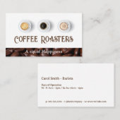 Tassen der Kaffeepause | Kaffeebohnen Visitenkarte (Vorne/Hinten)