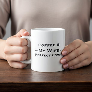Tassen-Design mit Typografie – Kaffee & Meine Frau Jumbo-Tasse