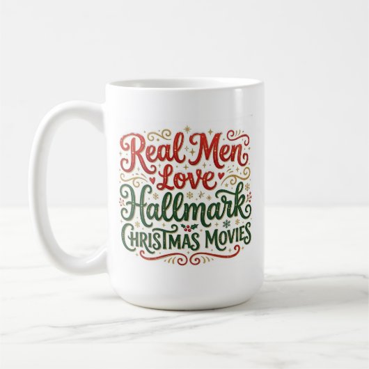 Tassen 'Echte Männer lieben Hallmark-Weihnachtsfil (Links)
