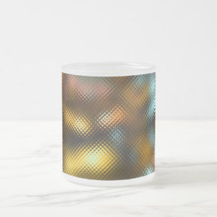 Tassen-Kaffeetasse, bunte Lichter hinter Glas, Mattglastasse