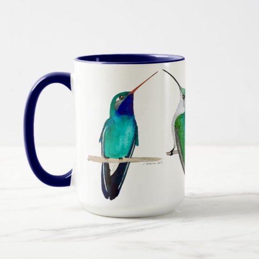 Tassen mit blauen Kolibris (Links)