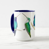 Tassen mit blauen Kolibris (Vorderseite Links)