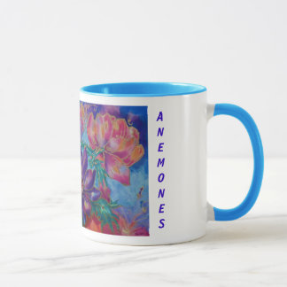 Tassen, mit Blumen, Anemonen, paainting Tasse
