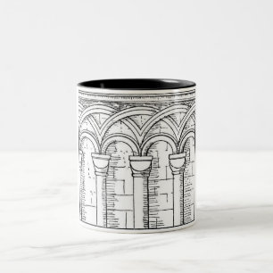 Tassen mit mittelalterlicher Architektur