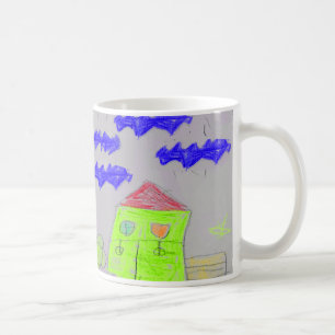 Tassen mit spielerischer handgezeichneter Doodle-H