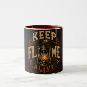 Tassen mit Vintage-Laternen-Motiv 'Keep the Flame
