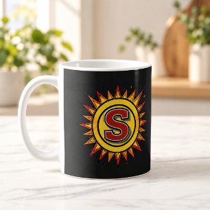 Tassen-Monogramm Buchstabe S Comic-Sonnenstrahl Kaffeetasse