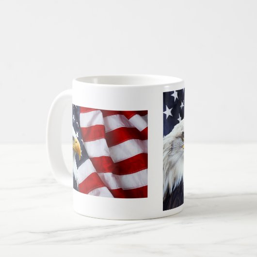 Tassen-nordamerikanischer kahler Adler auf Kaffeetasse (Vorderseite Links)