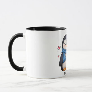 Tassen-Pinguin-Paar mit individuellem Namen Tasse