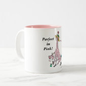 Tassen, rosa Giraffe Zweifarbige Tasse (Vorderseite Links)