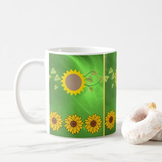 Tassen Sonnenblumen (Mit Donut)