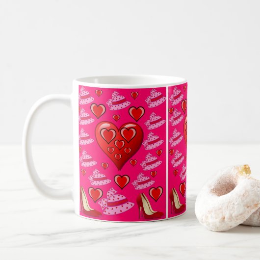 Tassen Valentinstag (Mit Donut)