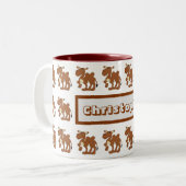 Tassendesign Bactrian Kamel Zweifarbige Tasse (Vorderseite Links)