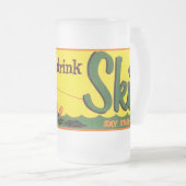 Tassenfünfziger jahre Retro Werbungs-Ski-Soda Mattglas Bierglas (VorderseiteRechts)