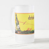 Tassenfünfziger jahre Retro Werbungs-Ski-Soda Mattglas Bierglas (Vorderseite Links)