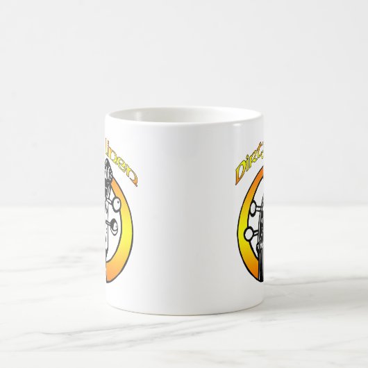 Tassenschmutziges Leinenlogo orange u. gelb Kaffeetasse (Mittel)