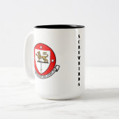 TASSEVS-33 SCREWBIRDS FORTES FORTUNA JUVAT ZWEIFARBIGE TASSE (Vorderseite Links)
