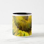 Tassewatercolor-Kunst der Sonnenblume-04 malende Zweifarbige Tasse (Mittel)