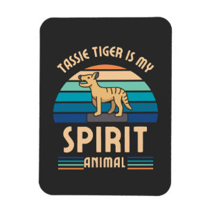 Tassie Tiger Thylacine Tasmanischer Wolf Retro Magnet