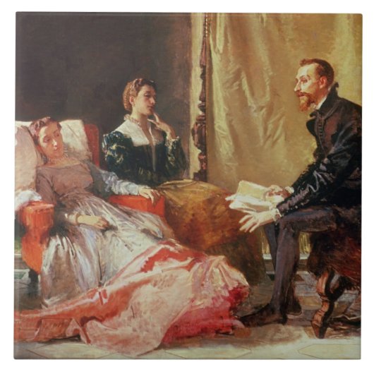 Tasso und Elenora D'Este Fliese (Vorderseite)