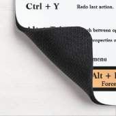 Tastatur-Abkürzungs-Helfer Mousepad (Ecke)