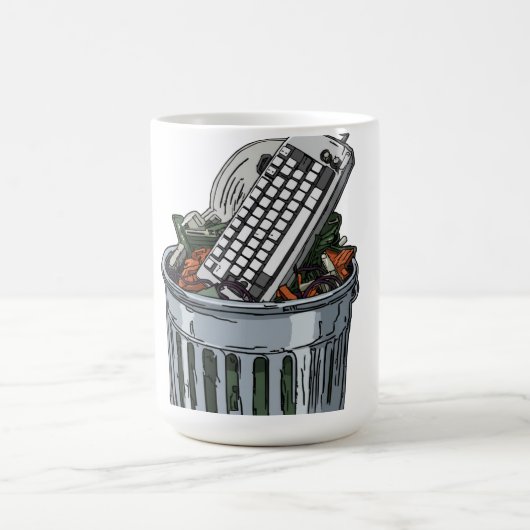 Tastatur auf Abfallbehälter Kaffeetasse (Mittel)