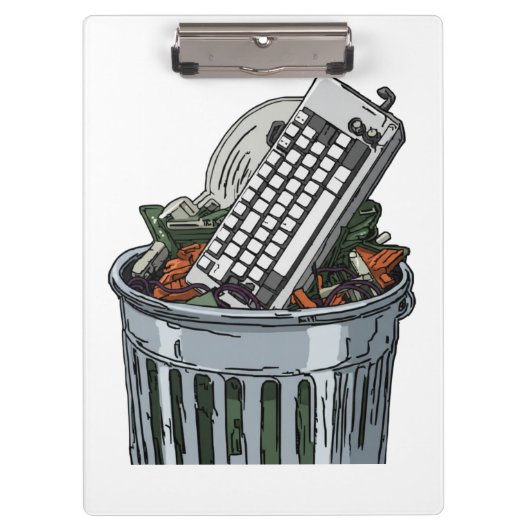 Tastatur auf Abfalleimer Klemmbrett (Vorderseite)