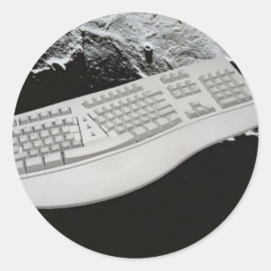 Tastatur auf der Raumaufkleber Runder Aufkleber