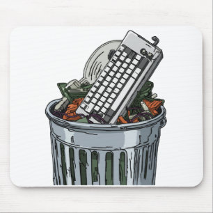 Tastatur auf Mülltonne Mousepad