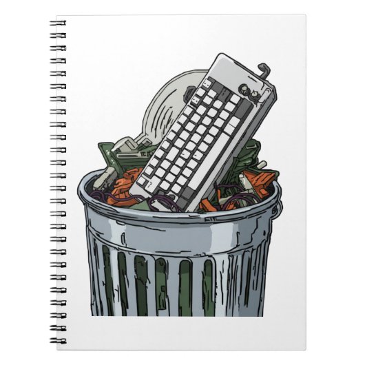 Tastatur auf Mülltonne Notizblock (Vorderseite)