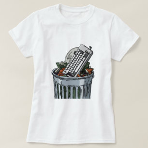 Tastatur auf Mülltonne T-Shirt