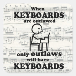 Tastatur-Aufkleber mit verbotenem Quadrat Quadratischer Aufkleber