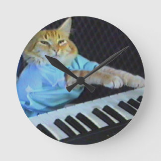 Tastatur Cat Clock Time! Runde Wanduhr
