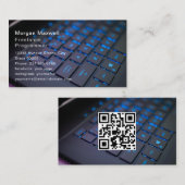 Tastatur Computerprogrammierer QR-Code blau Visitenkarte (Vorne/Hinten)