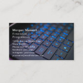Tastatur Computerprogrammierer QR-Code blau Visitenkarte (Vorderseite)