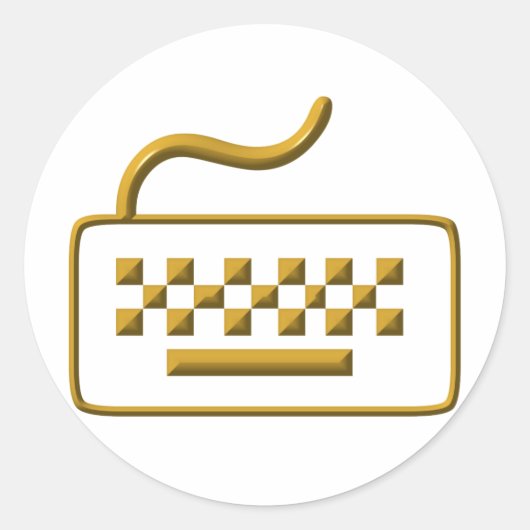Tastatur des Computers Runder Aufkleber (Vorderseite)