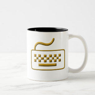 Tastatur des Computers Zweifarbige Tasse