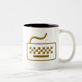 Tastatur des Computers Zweifarbige Tasse