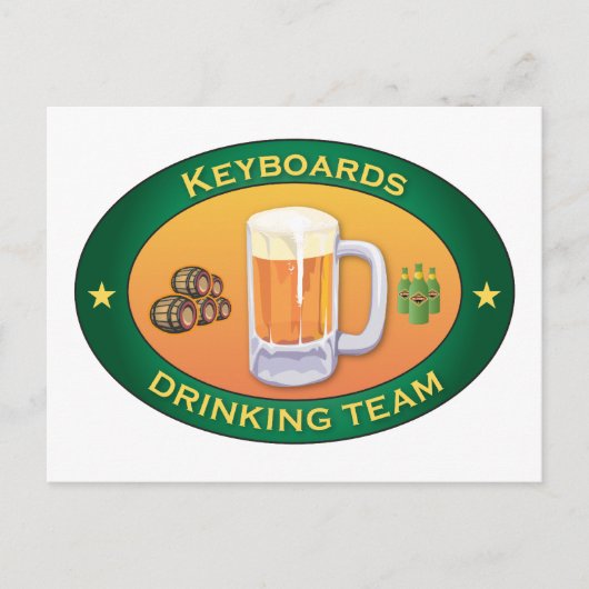 Tastatur-Drink-Team Postkarte (Vorderseite)