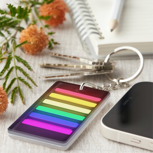 Tastatur - Farben für LGBT-Flag Schlüsselanhänger (Vorderseite rechts)